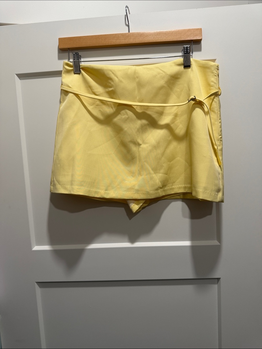 Women's Yellow Wrap Skort with Side Tie